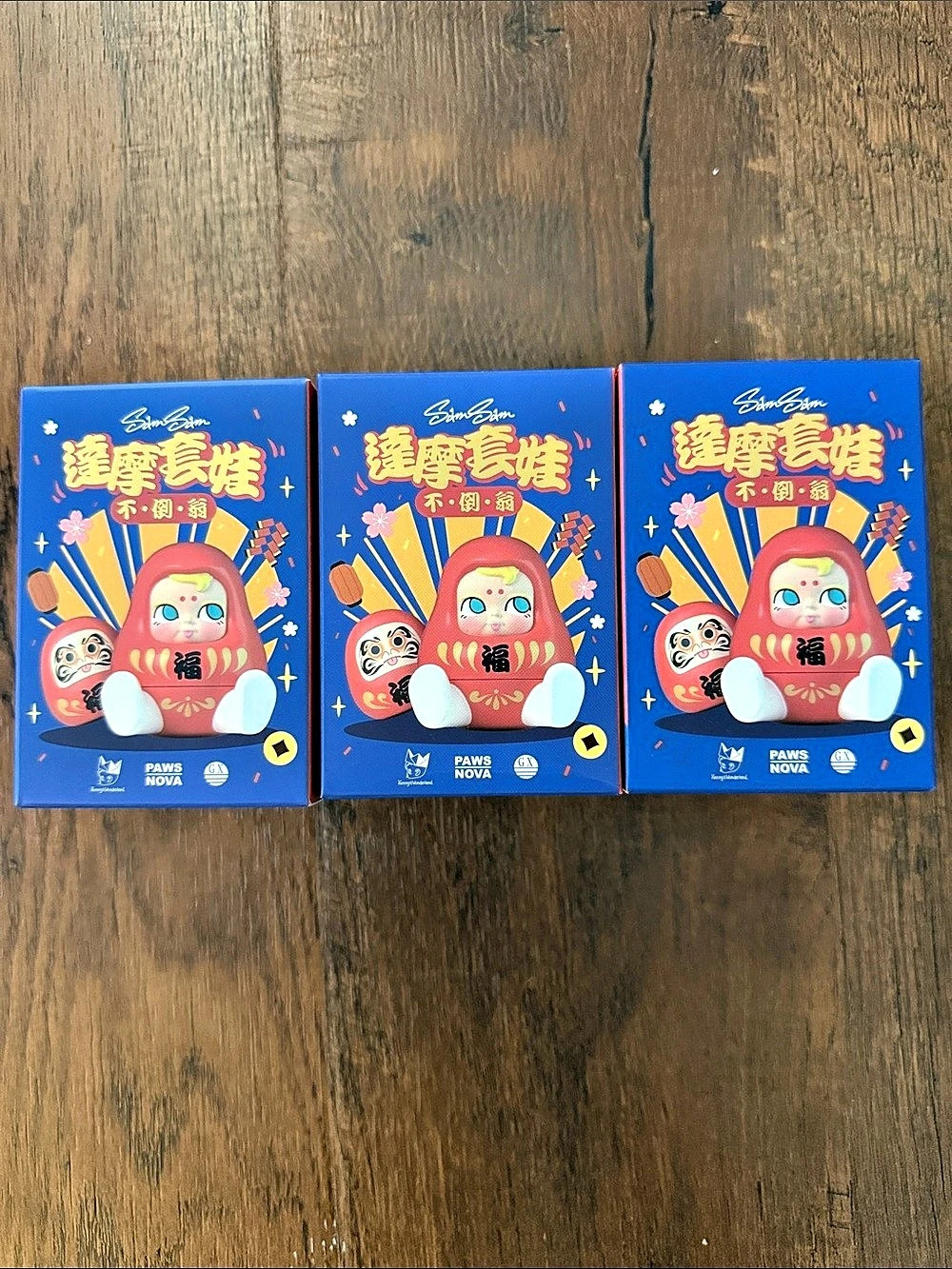 Paws Nova Sam Daruma Doll Series Blind Box Set of 3